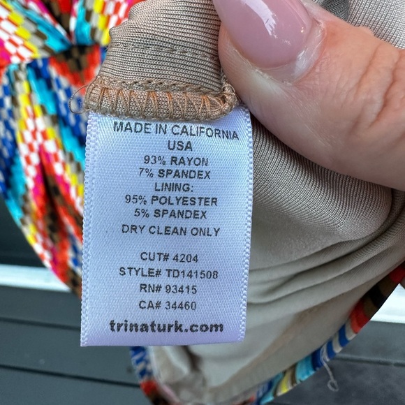 Trina Turk Women’s Multicolor Chevron Dress Size 8 - Picture 2 of 5